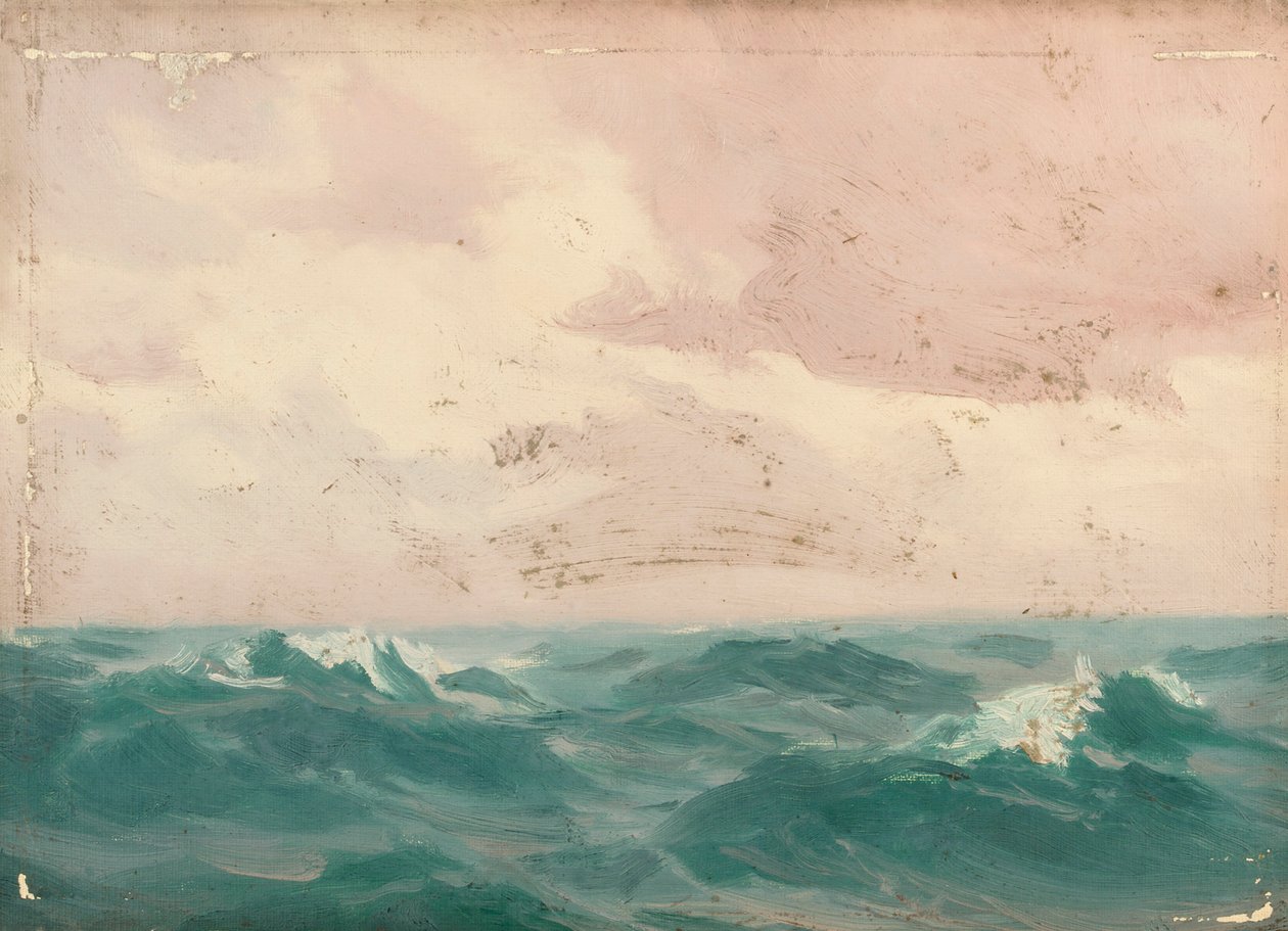 Paisagem marítima, c.1900 (óleo sobre tela) de John Fraser