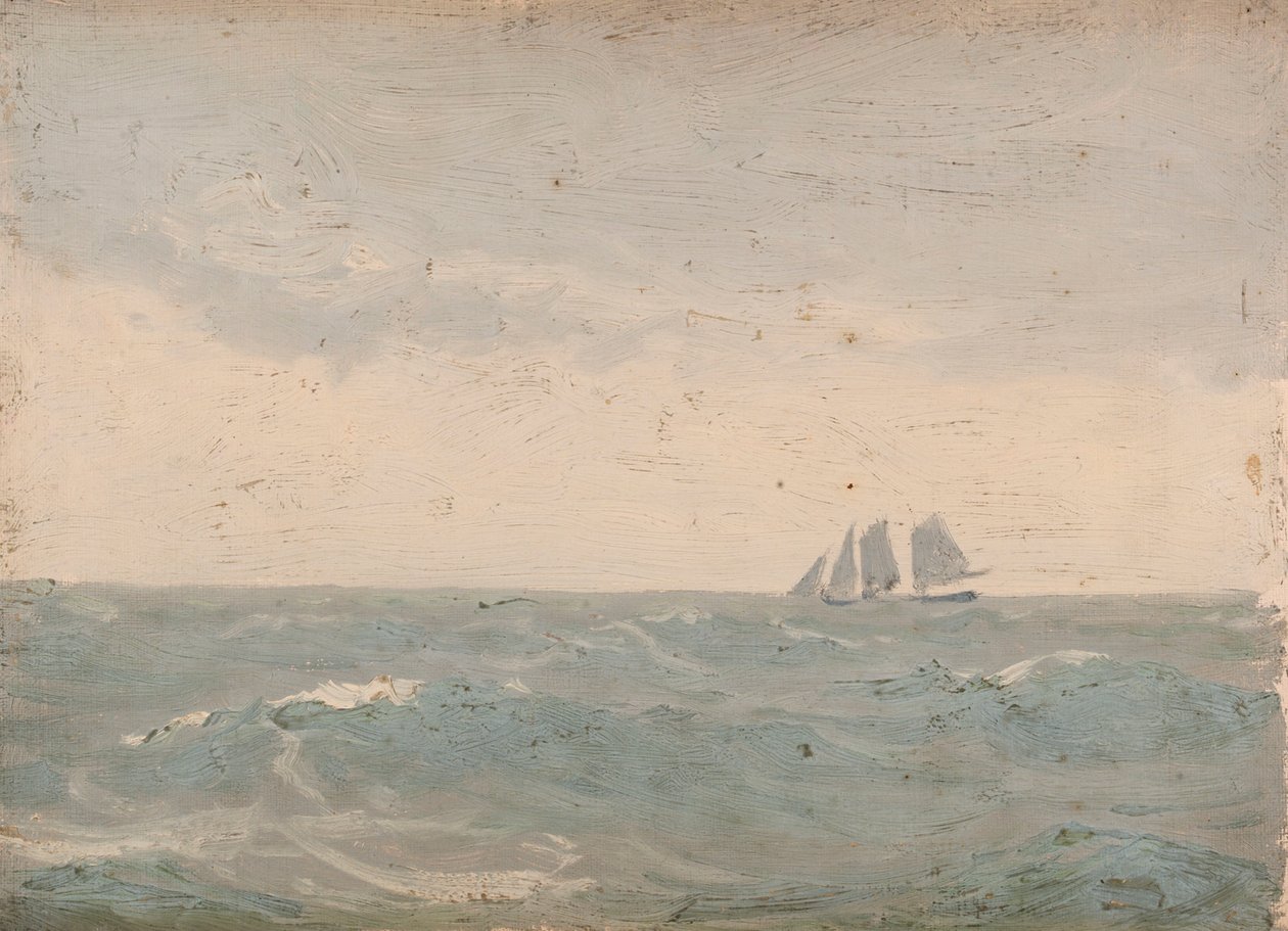 Paisagem marítima, c.1900 (óleo sobre tela) de John Fraser