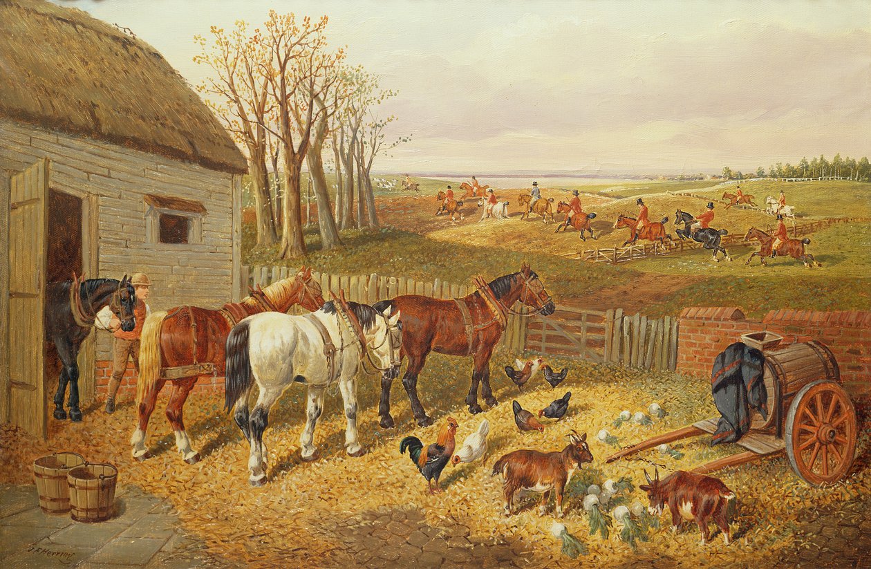 Um pátio ocupado de John Frederick Herring