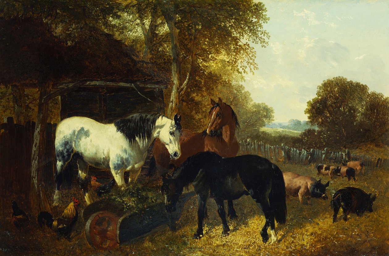 Uma cena de quintal de John Frederick Herring Junior
