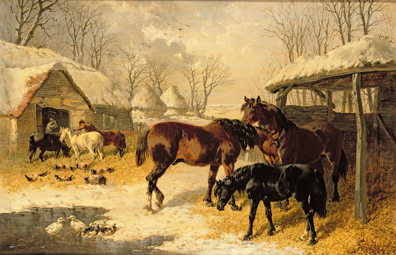 Um curral no inverno de John Frederick Herring Junior