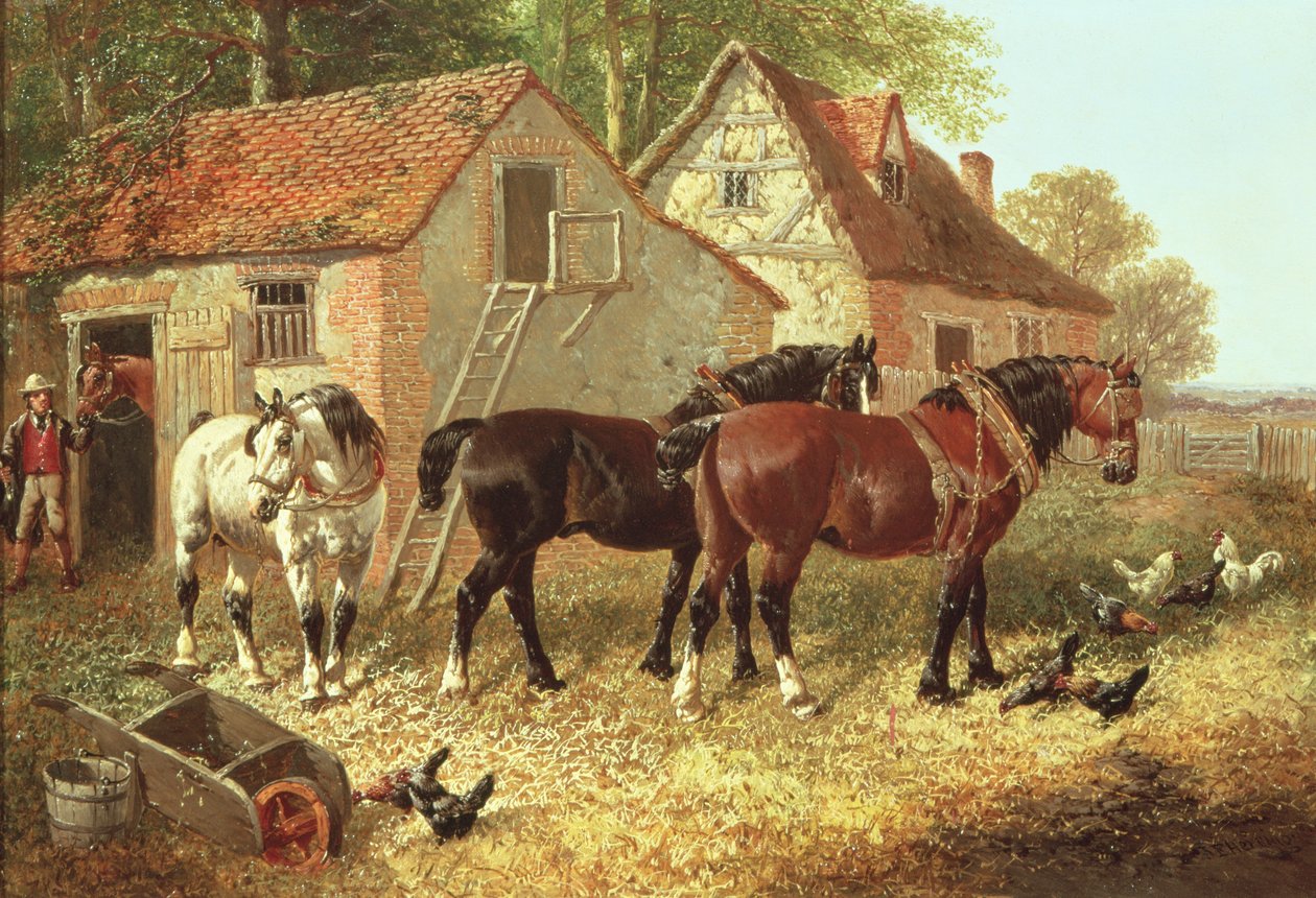Preparando os Cavalos de Arado de John Frederick Herring Junior
