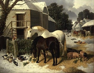 O Estaleiro da Fazenda no Inverno de John Frederick Herring Jnr