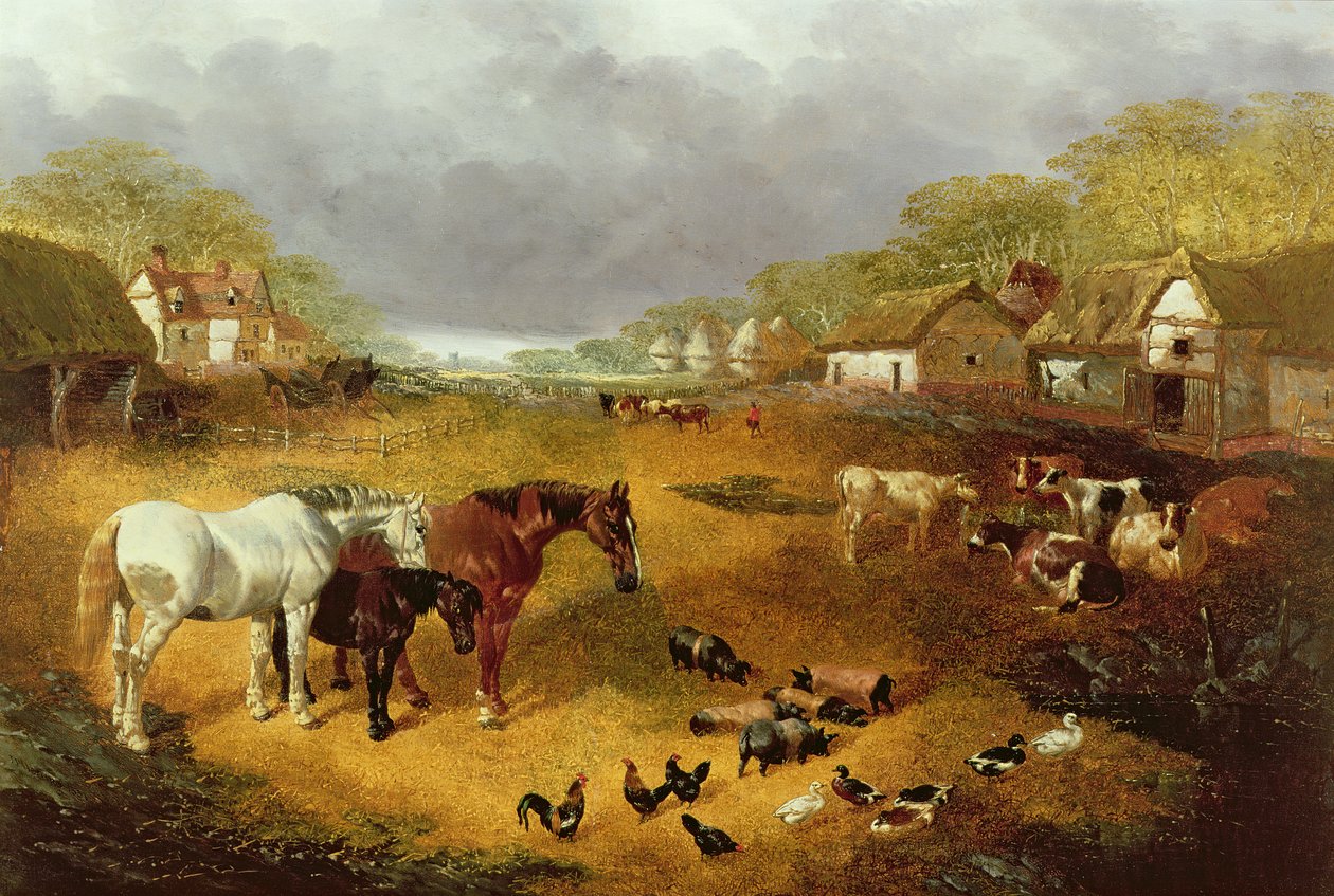 Um curral na primavera, século XIX de John Frederick Herring Senior