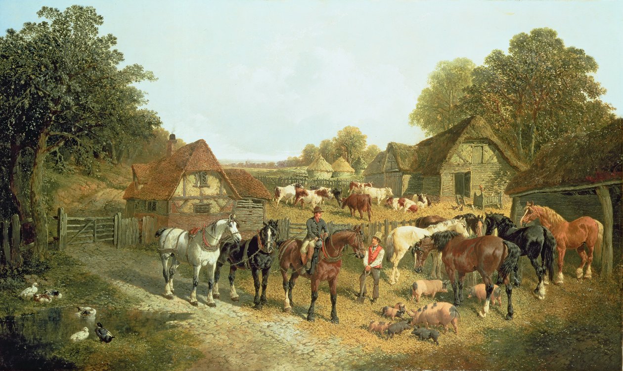 Uma herdade inglesa (óleo) de John Frederick Herring Senior