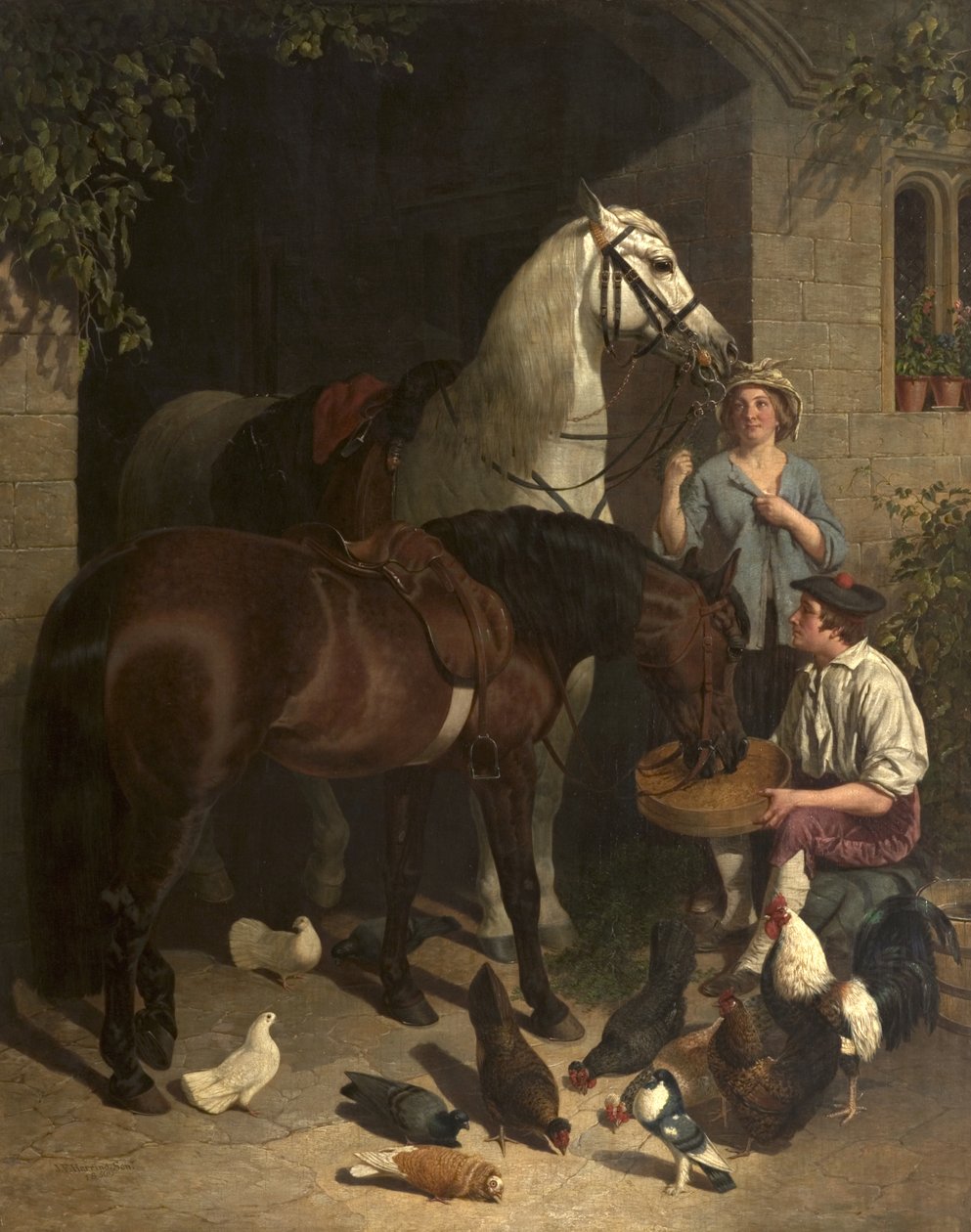 Alimentando os Cavalos de John Frederick Herring Senior