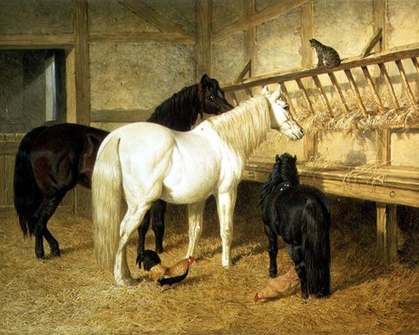 Póneis no Manger de John Frederick Herring Senior