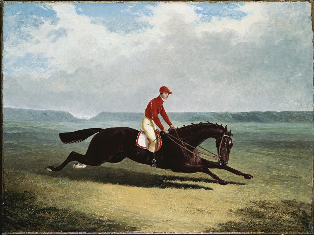 O Barão com Bumpy Up, em Newmarket de John Frederick Herring Senior