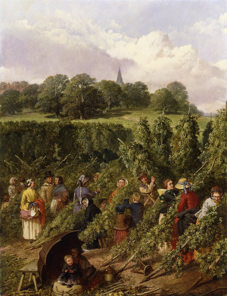 Os apanhadores de lúpulo, 1855 de John Frederick Herring Senior
