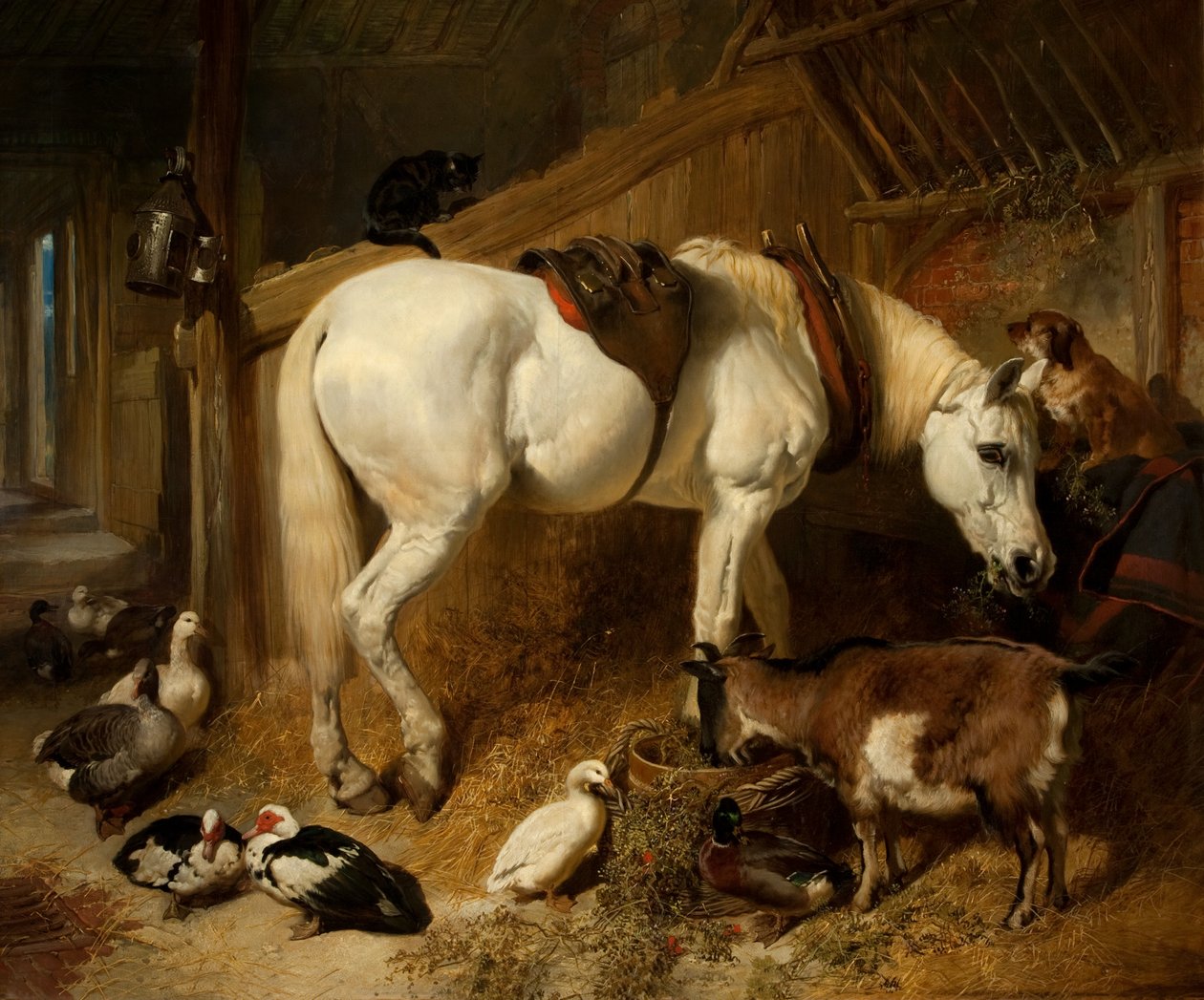 A refeição do meio-dia, 1850 de John Frederick Herring Senior