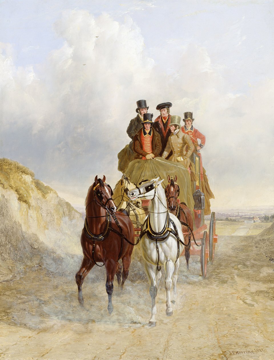 O Royal Mail Coach na estrada, 1841 de John Frederick Herring Senior