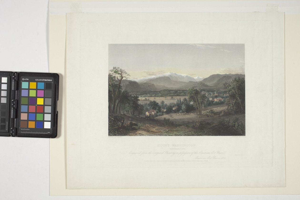 Mount Washington From The Valley Of Conway (gravura colorida à mão) de John Frederick Kensett