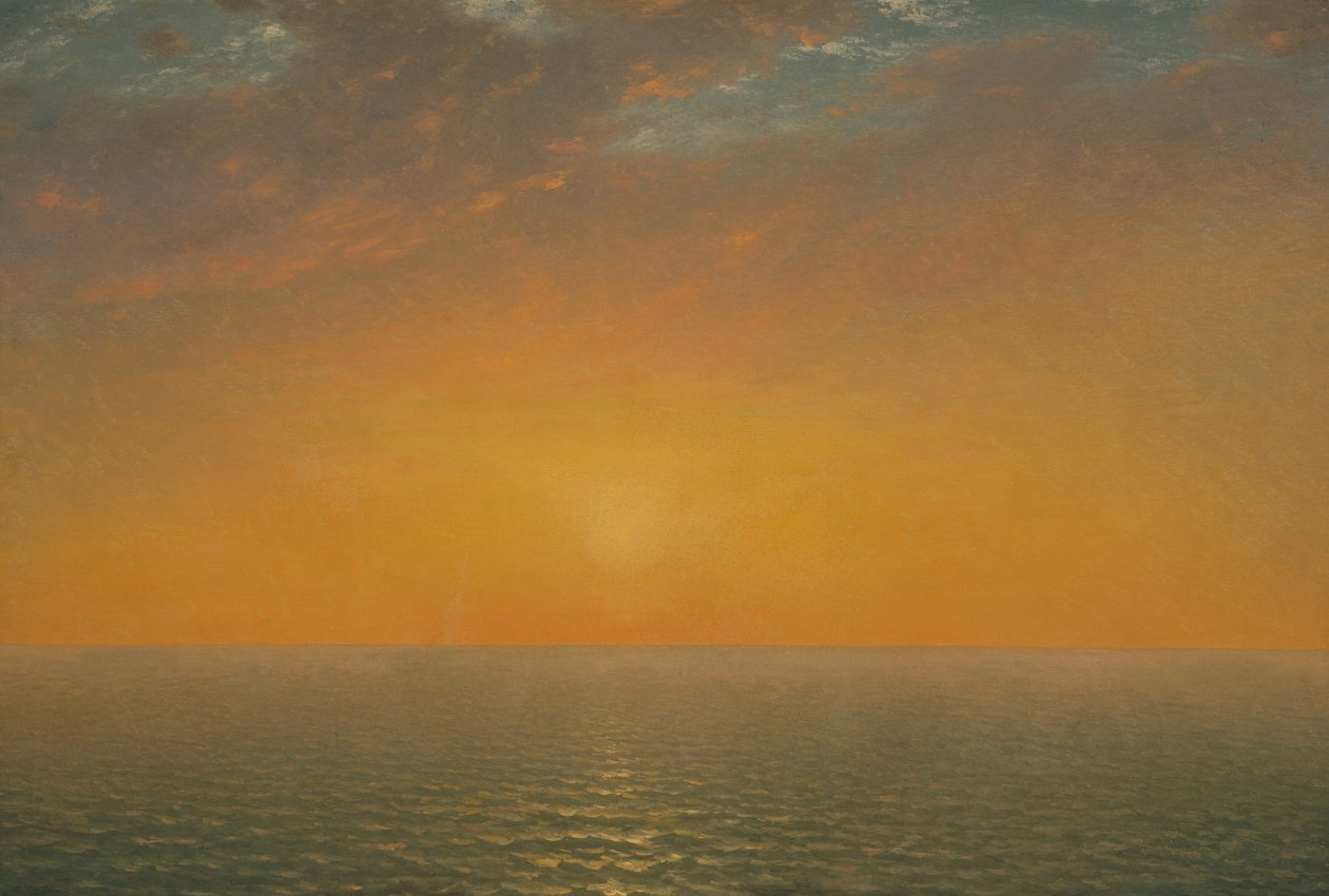 Pôr do sol no mar de John Frederick Kensett