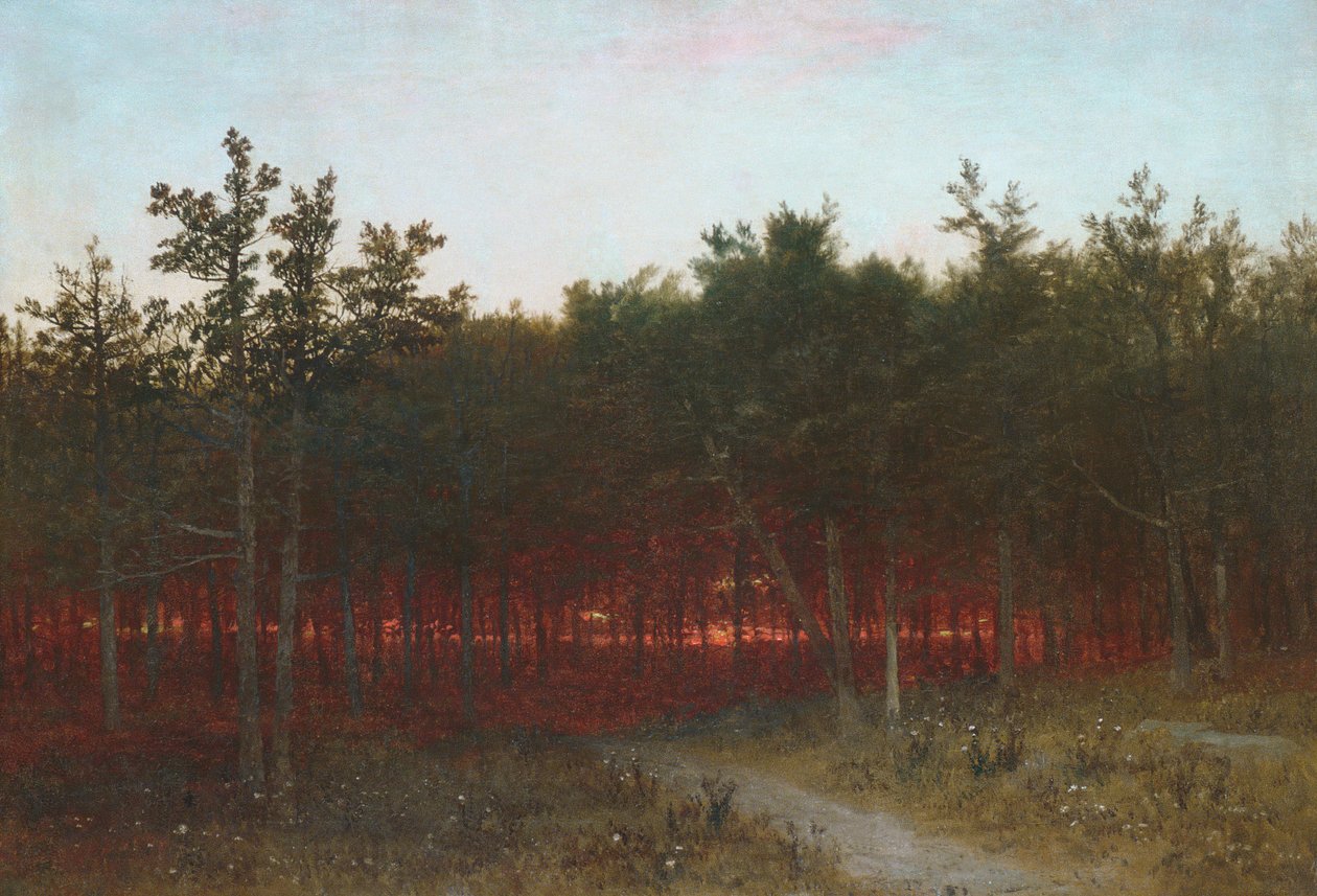Crepúsculo nos cedros em Darien, Connecticut, 1872. de John Frederick Kensett