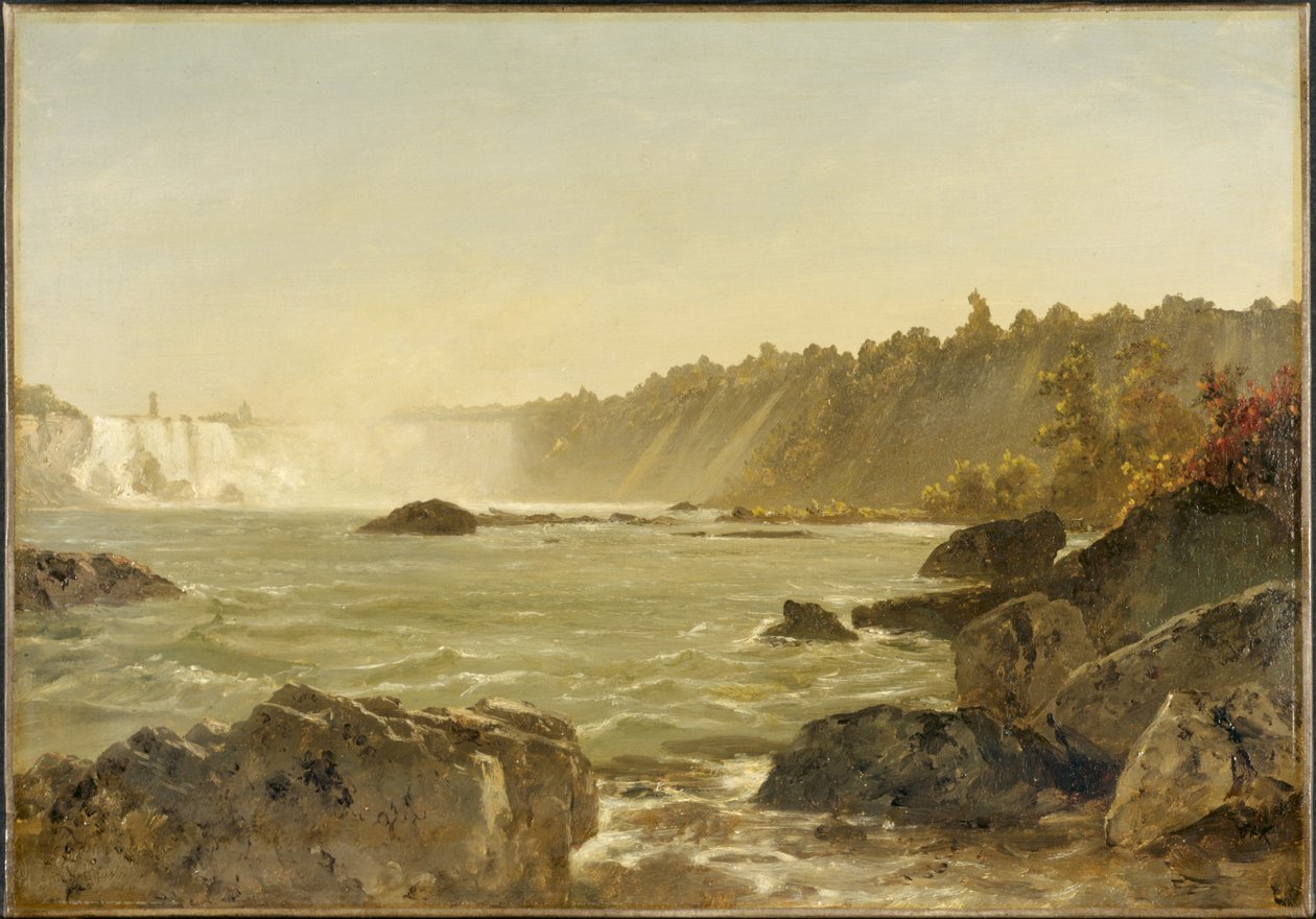Vista das Cataratas do Niágara, c. 1851-52 (óleo sobre tela) de John Frederick Kensett