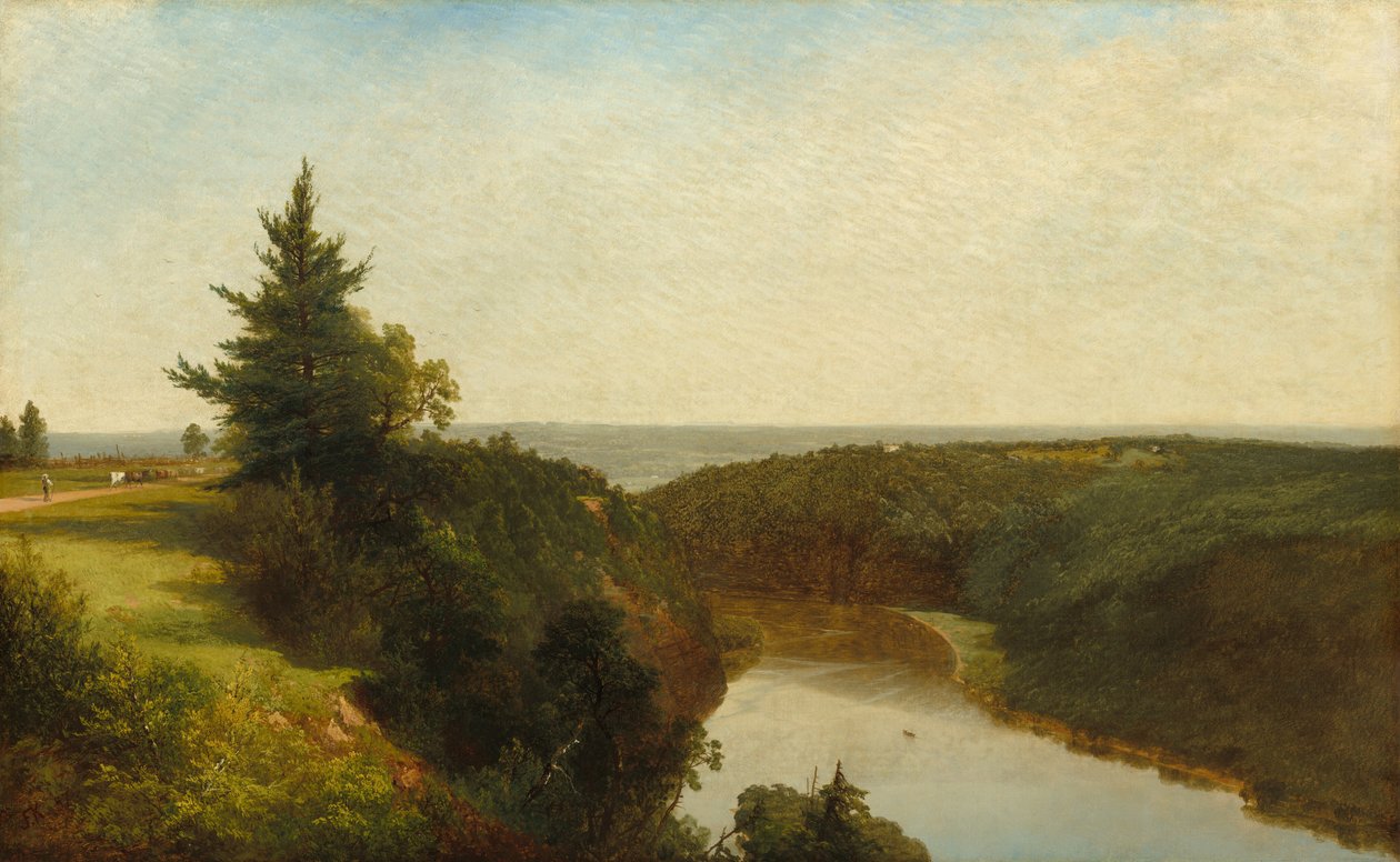 Vista no Genesee perto do Monte Morris, 1857. de John Frederick Kensett