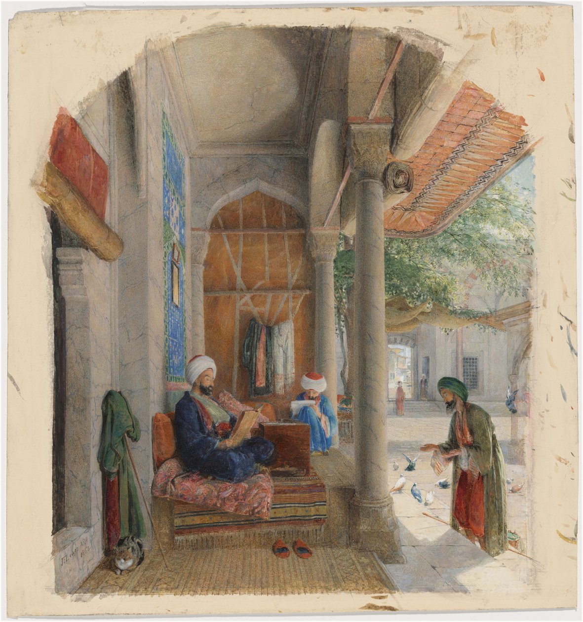 Um faquir à porta de uma mesquita, Constantinopla de John Frederick Lewis