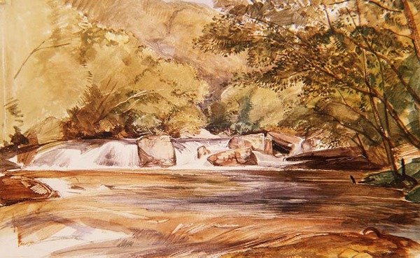 Uma piscina e um rio escocês de John Frederick Lewis