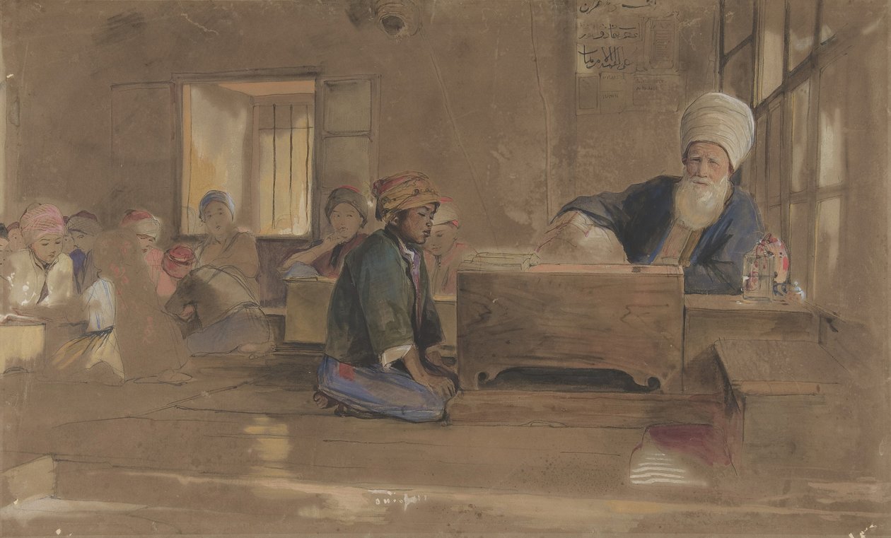 Escola Árabe, 1841-51. de John Frederick Lewis