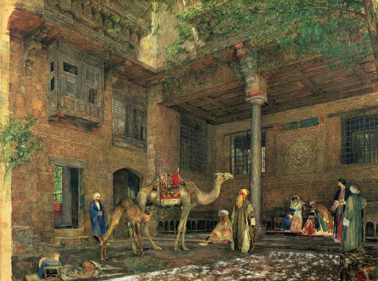 Pátio da Casa do Pintor, Cairo, c.1851 de John Frederick Lewis