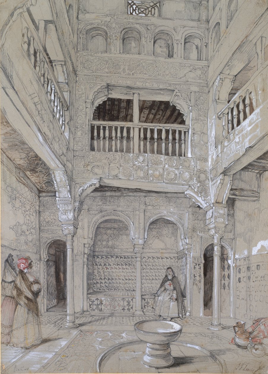Entrada para os banhos da Alhambra, c1830s de John Frederick Lewis