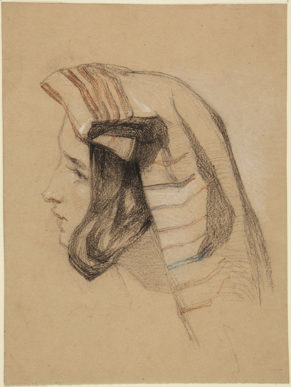Cabeça de rapariga italiana de John Frederick Lewis