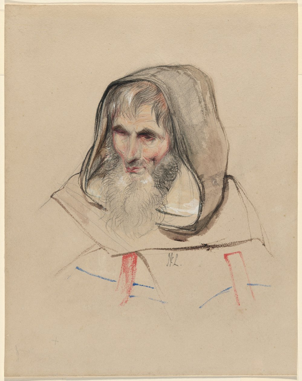 Cabeça de um monge espanhol de John Frederick Lewis