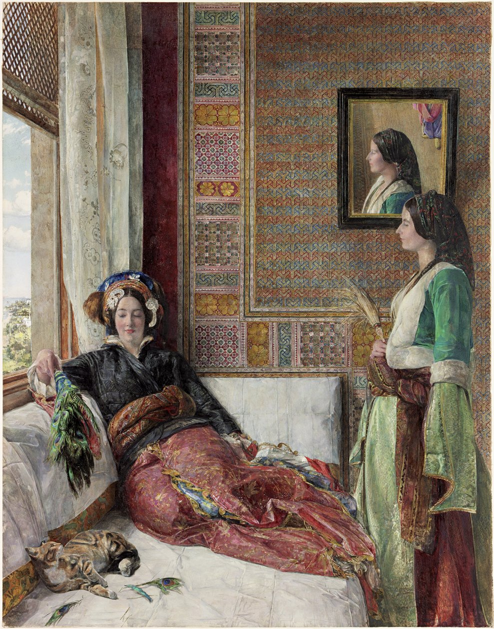 Hhareem Life - Constantinopla (wc, bc e lápis com goma arábica sobre papel) de John Frederick Lewis