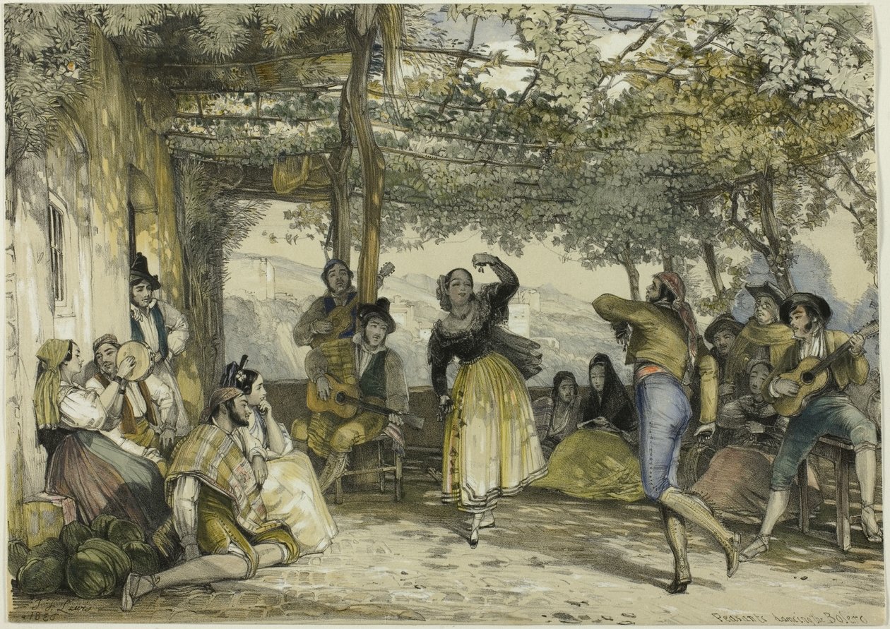 Camponeses espanhóis dançando o bolero de John Frederick Lewis
