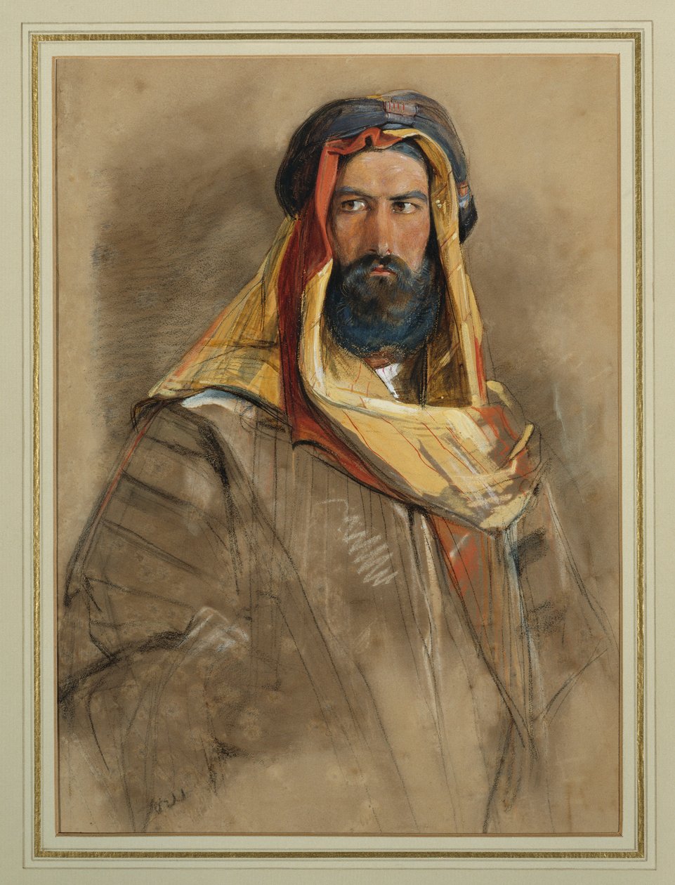 Estudo de um sheik árabe de John Frederick Lewis