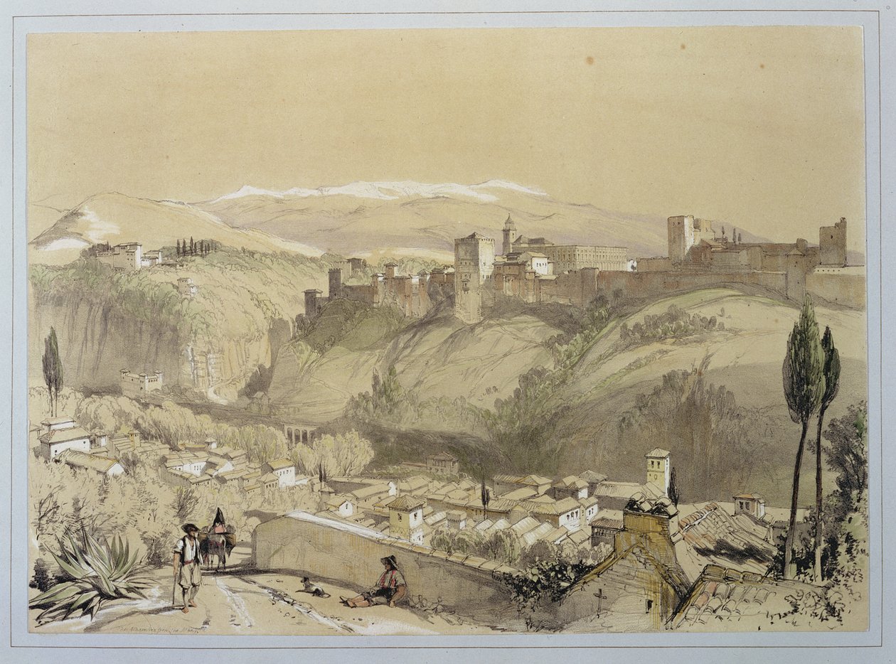 A Alhambra de Albay, de &39;Esboços e desenhos da Alhambra&39;, gravada por James Duffield Harding (1798-1863), 1835 de John Frederick Lewis
