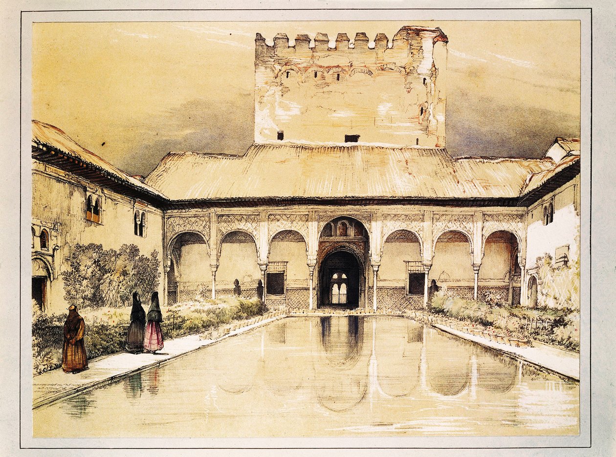 A Alhambra de Granada, litografia a cores de John Frederick Lewis de John Frederick Lewis