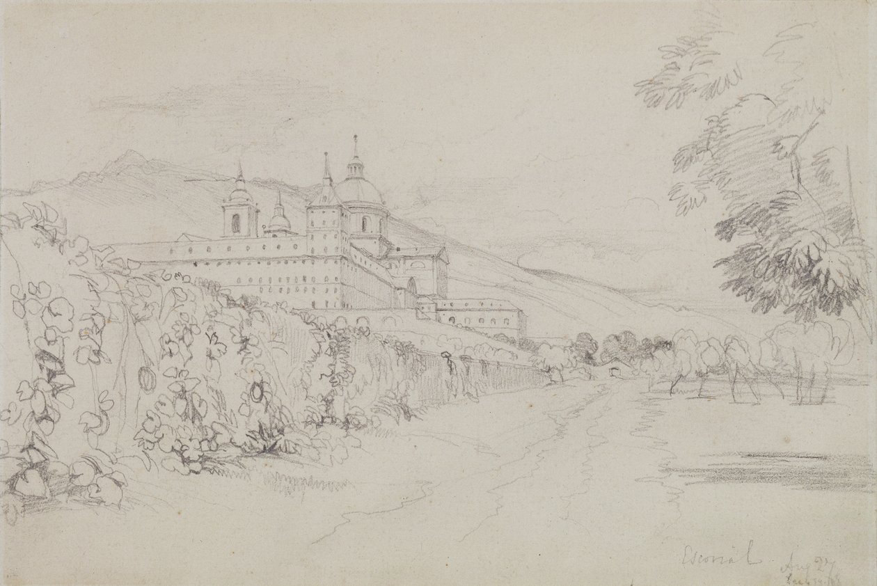 O Escorial, Madri, 1832 (lápis) de John Frederick Lewis