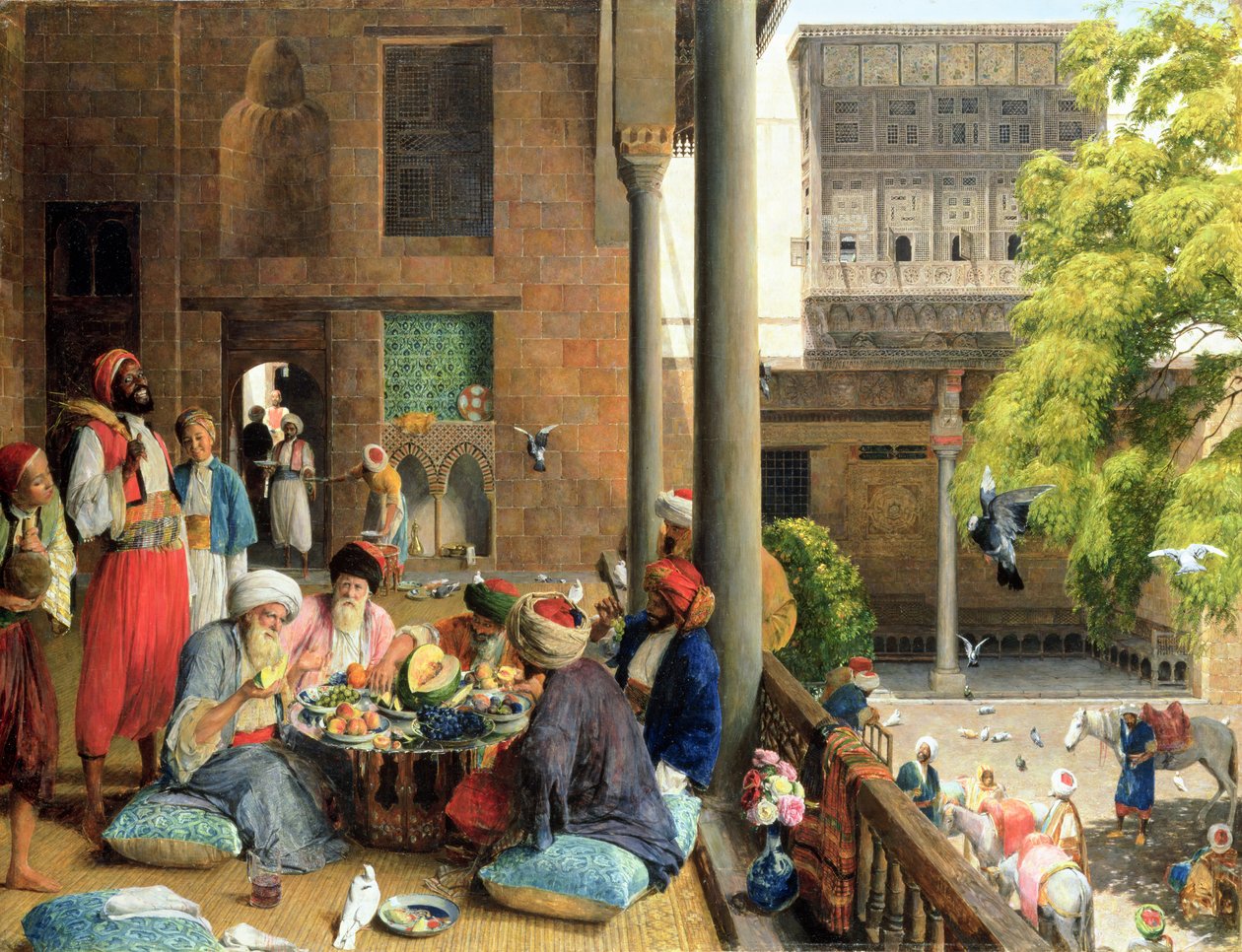 A refeição do meio-dia, Cairo, 1875 de John Frederick Lewis