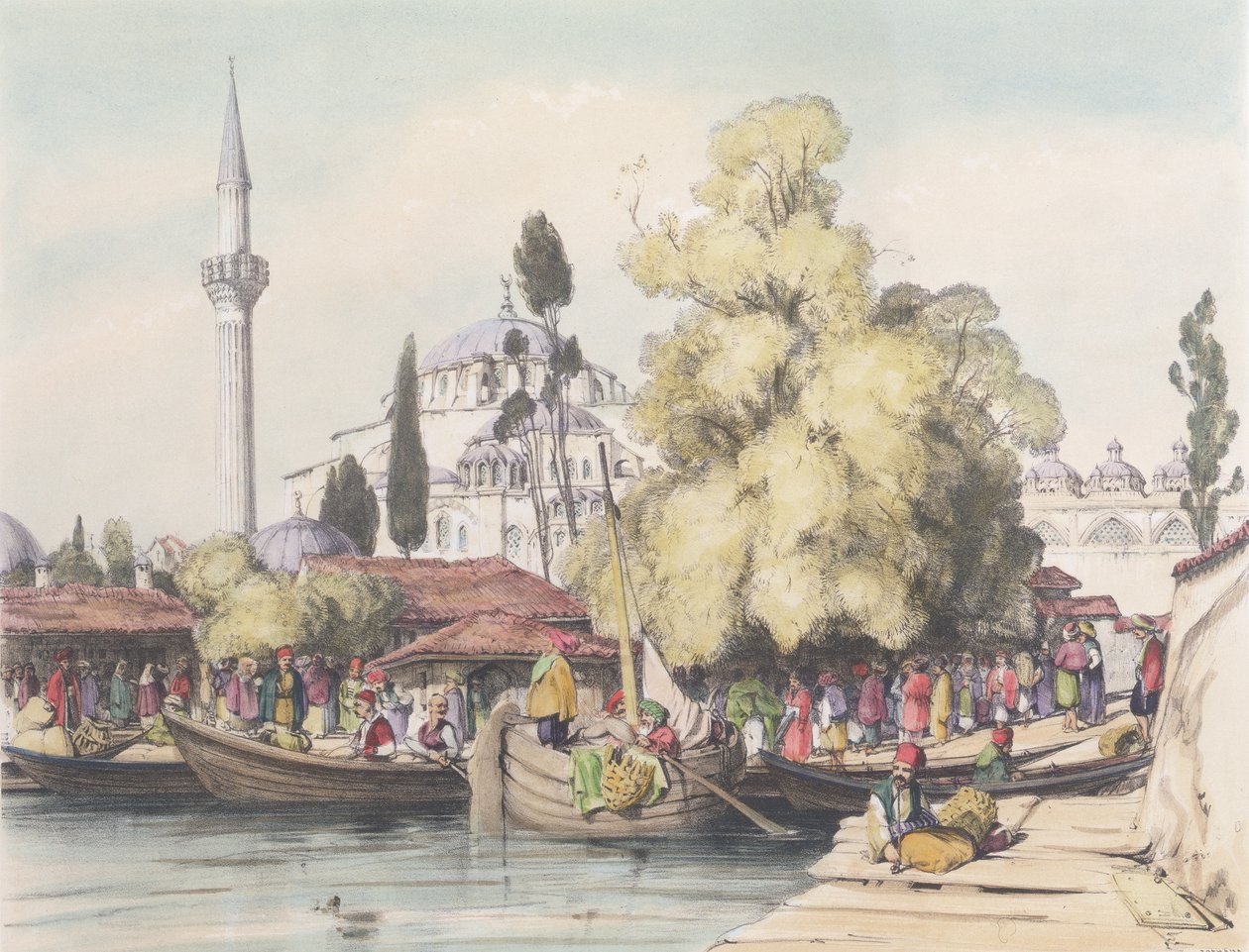 Tophana, prato 15 de "Ilustrações de Constantinopla", gravado pelo artista, pub. 1838 de John Frederick Lewis
