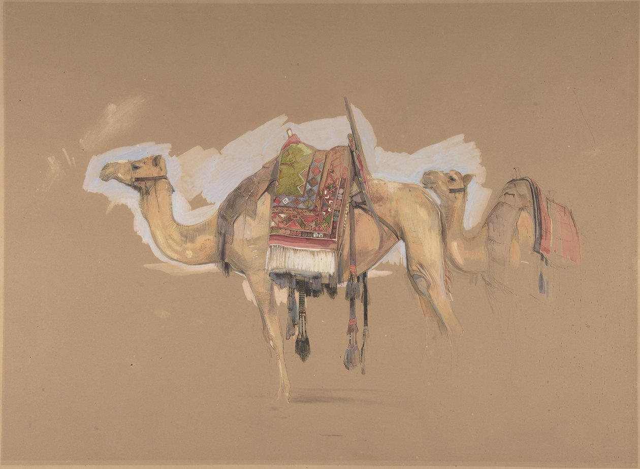 Dois camelos, c. 1843. de John Frederick Lewis