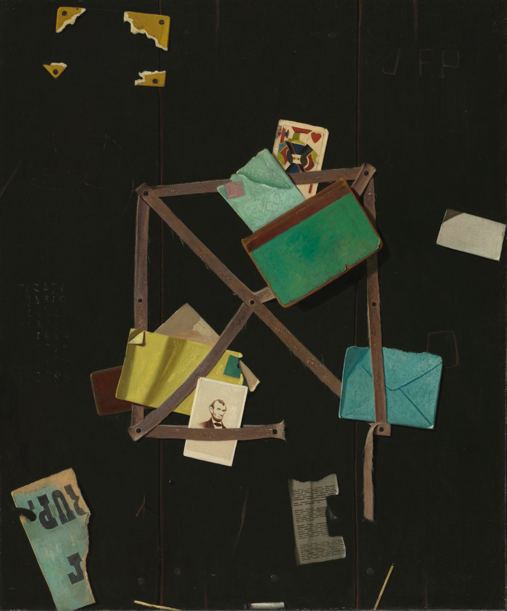 Porta-cartas com um Valete de Copas, c.1895 (óleo sobre tela) de John Frederick Peto