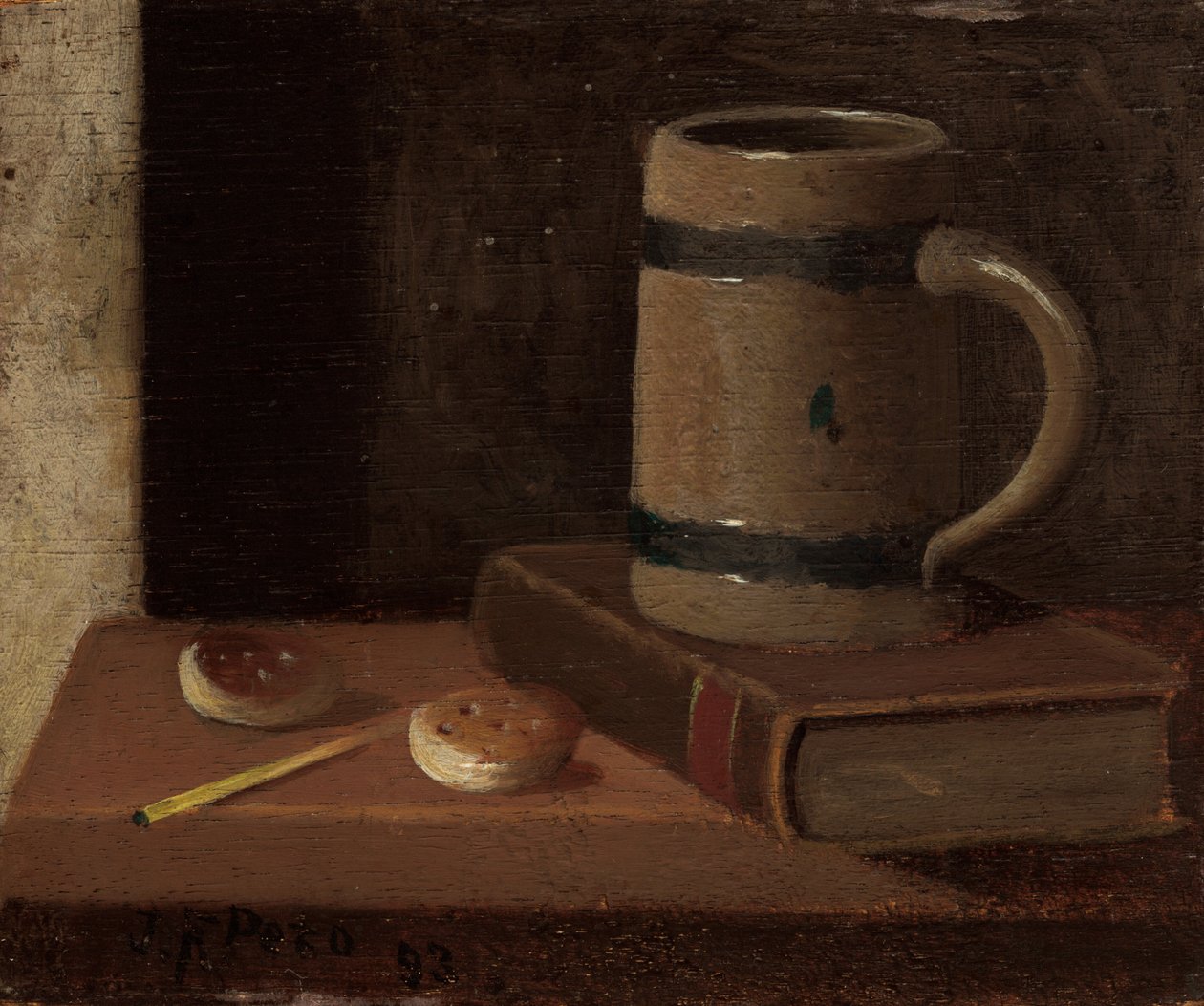 Caneca, livro, biscoitos e fósforo de John Frederick Peto