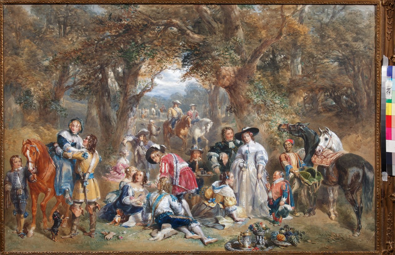 Champetre de Fete no tempo de Carlos II (1630-1685) - por John Frederick Tayler (1802-1889) de John Frederick Tayler