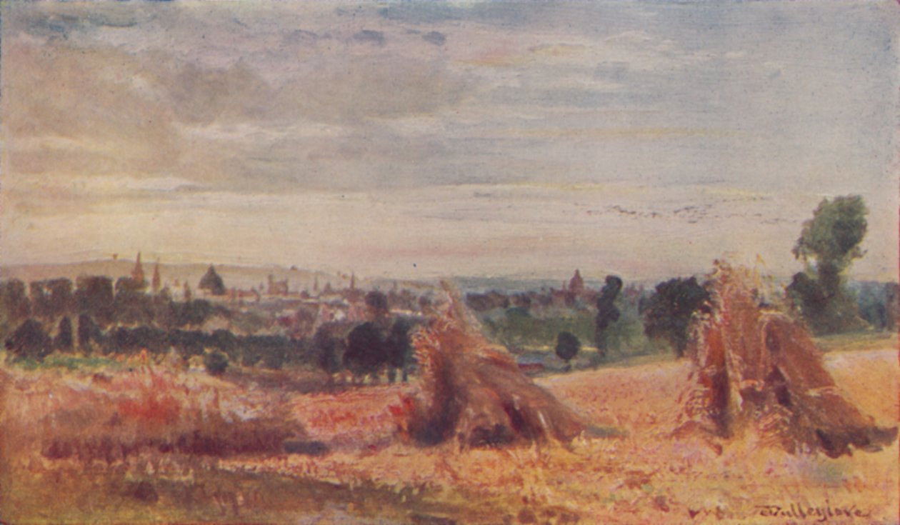 Uma visão distante de Oxford, 1910 de John Fulleylove