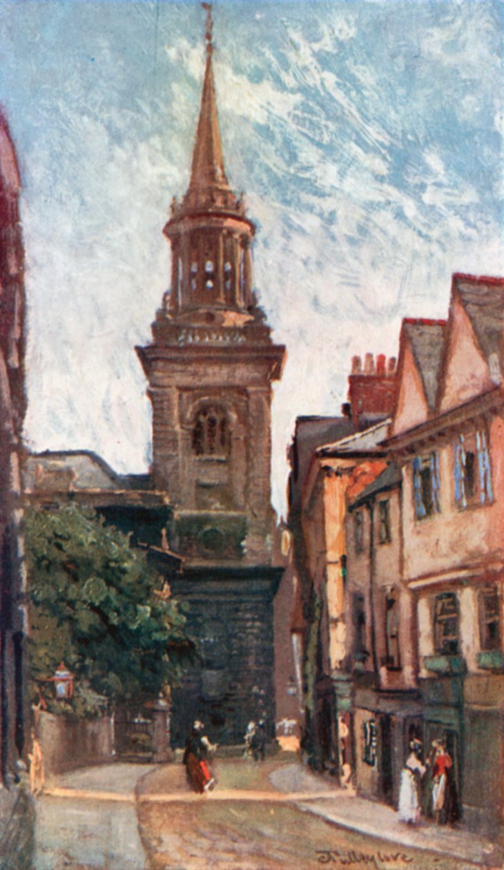 Igreja de Todos os Santos, a partir de Turl Street (litografia a cores) de John Fulleylove