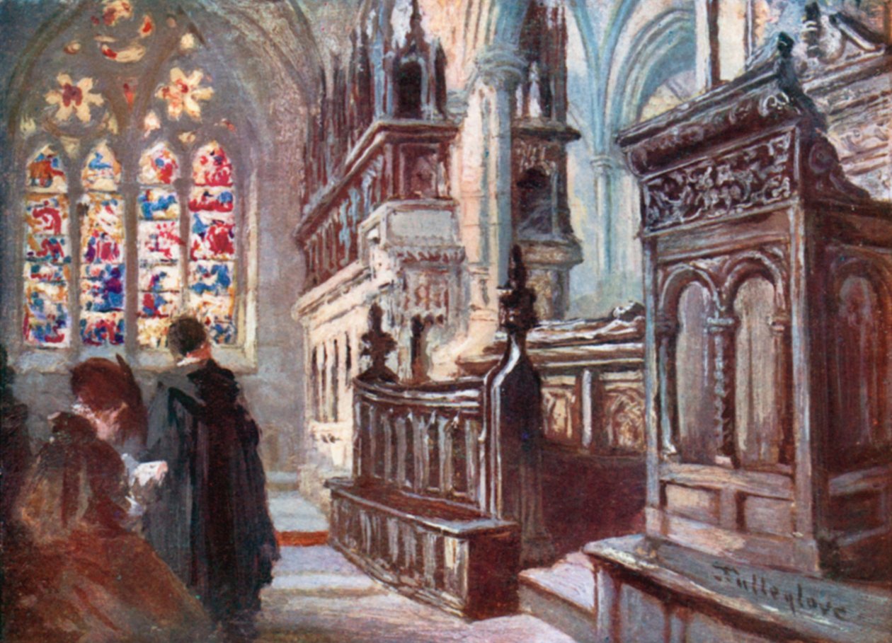 Igreja de Cristo - Interior da Capela Latina (litografia a cores) de John Fulleylove