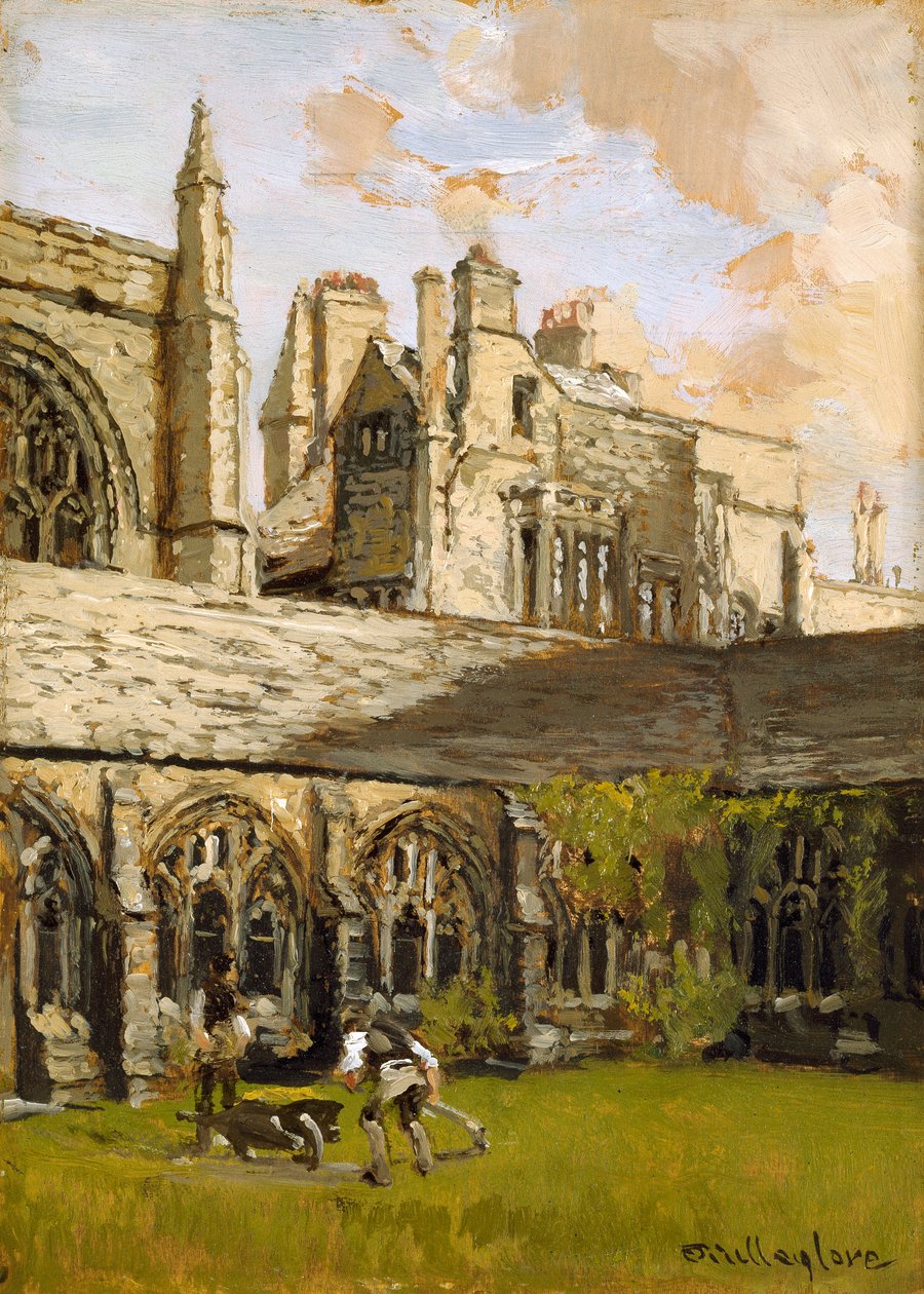 Claustrais no New College, Oxford, final do século XIX de John Fulleylove