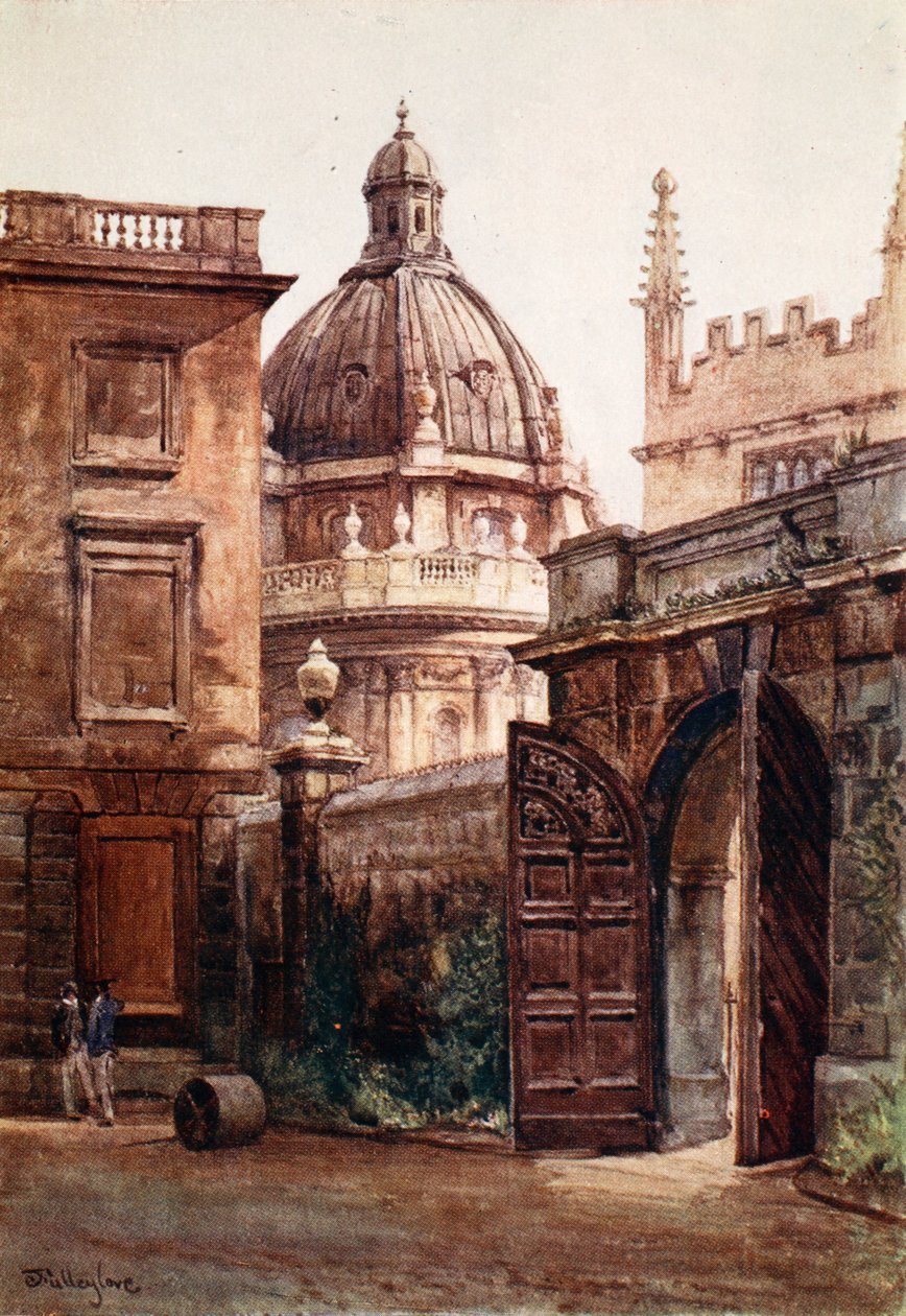 Entrada do Hertford College e da Biblioteca Radcliffe, 1903 de John Fulleylove