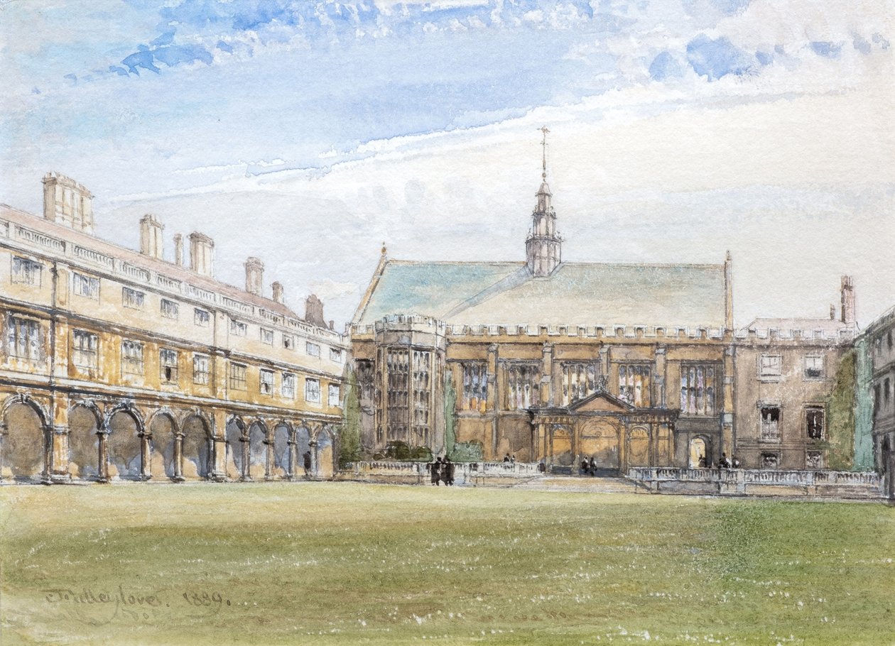 Hall do Trinity College, Cambridge, 1889 (aguarela) de John Fulleylove