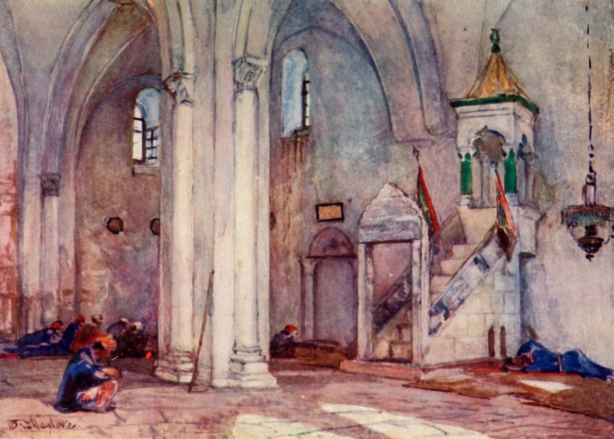 Interior da mesquita em Samaria, 1902. de John Fulleylove