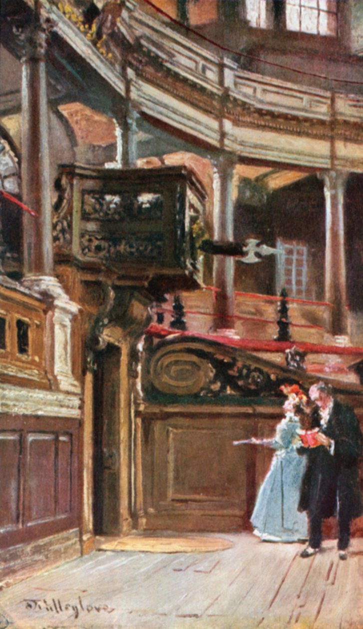 Interior do Teatro Sheldonian (litografia a cores) de John Fulleylove