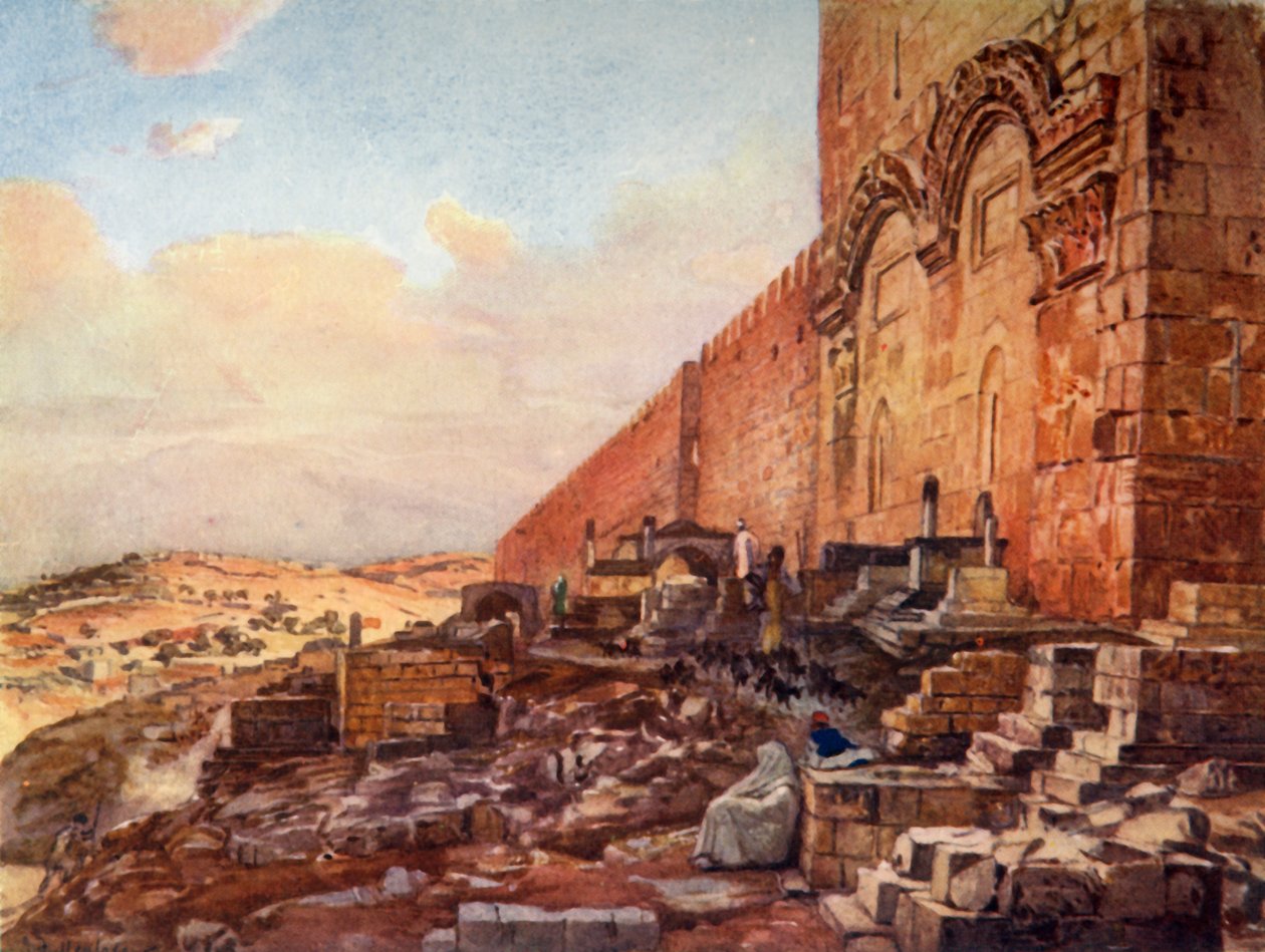 Jerusalém. - Exterior do Portão Dourado ou Bonito, 1902. de John Fulleylove