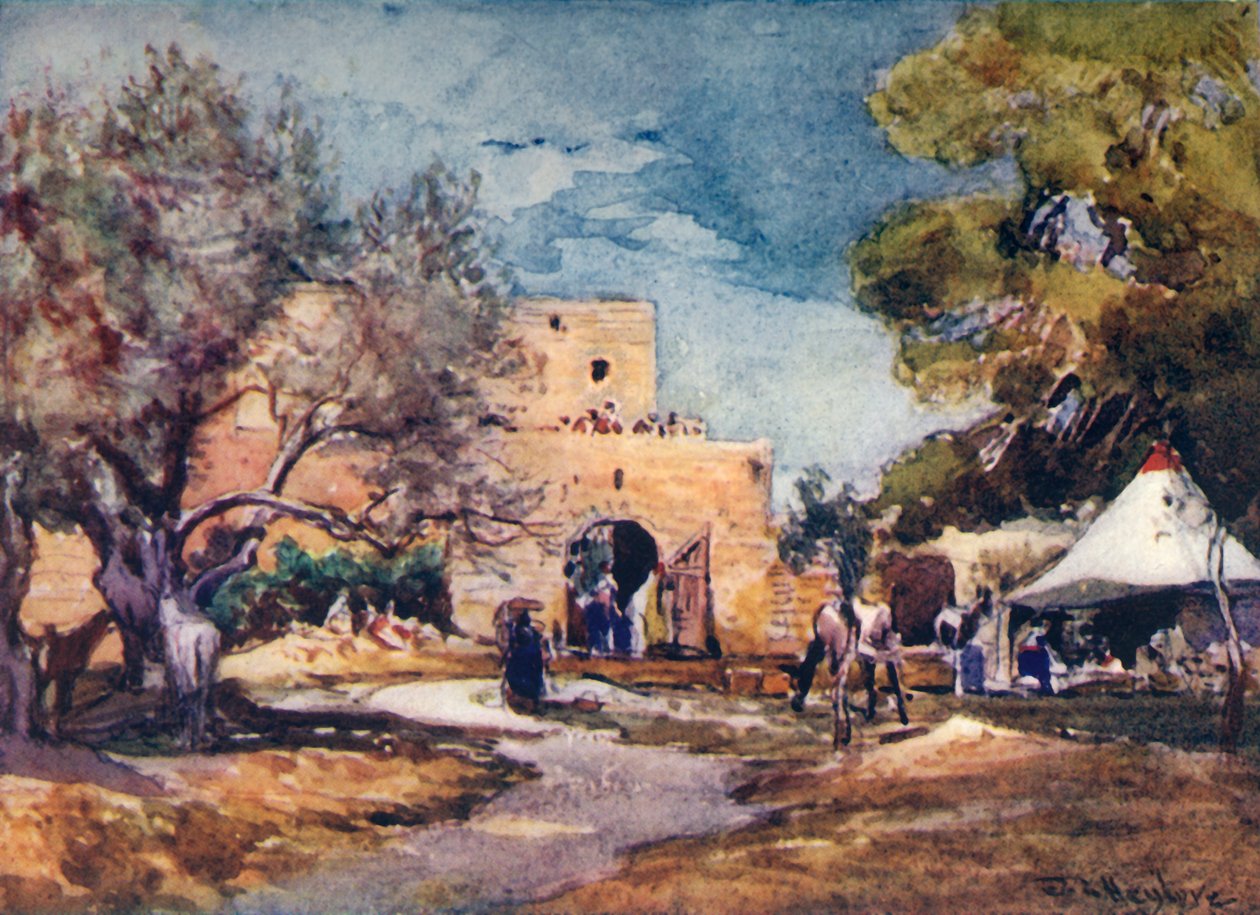 Edifício medieval fora da muralha norte de Jerusalém, 1902. de John Fulleylove