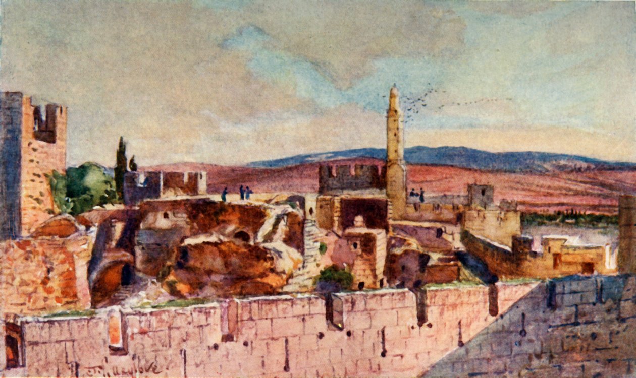 Porção da Cidadela de Jerusalém, 1902. de John Fulleylove